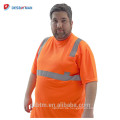 Außenstraßen-Arbeits-hallo Vis-reflektierende kundenspezifische Sicherheitst-shirts Großhandelsklasse-Bau-Rundhalsausschnitt-hohes Sichtbarkeitst-shirt